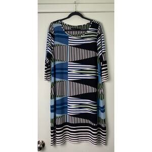 Ivanka Trump Abstract Geometric Multicolor  Dress XL